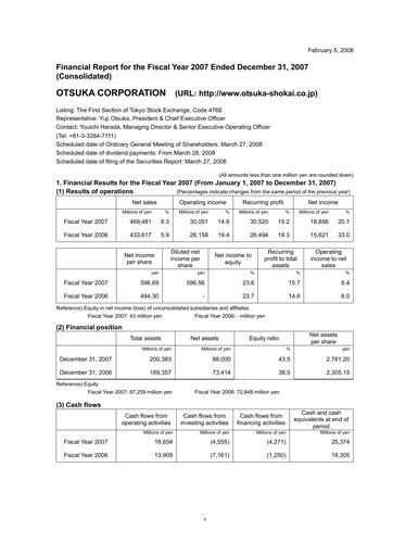 Thumbnail Otsuka Financial Report 2007