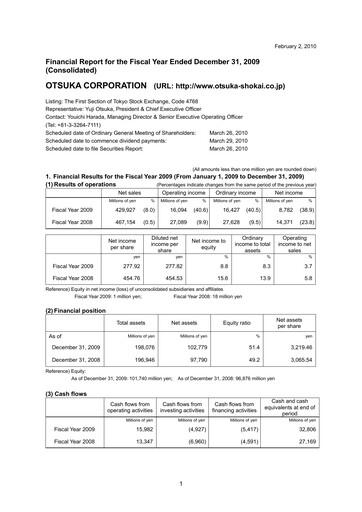 Thumbnail Otsuka Financial Report 2009