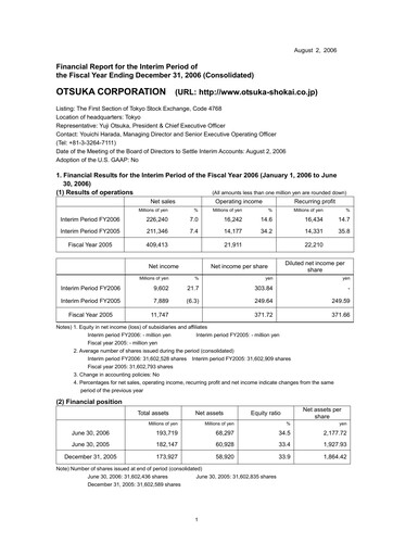 Miniature Otsuka Rapport semestriel 2006-h1