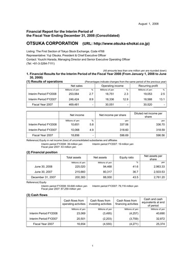 Miniature Otsuka Rapport semestriel 2008-h1