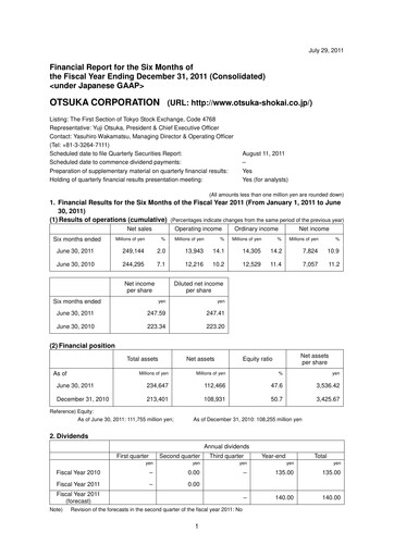Miniature Otsuka Rapport semestriel 2011-h1