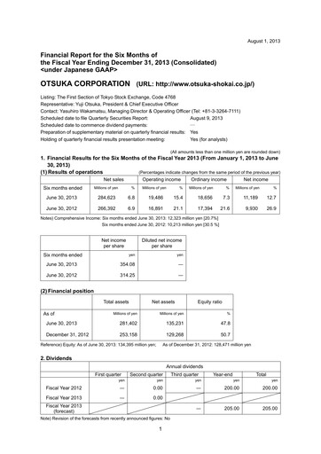 Miniature Otsuka Rapport semestriel 2013-h1