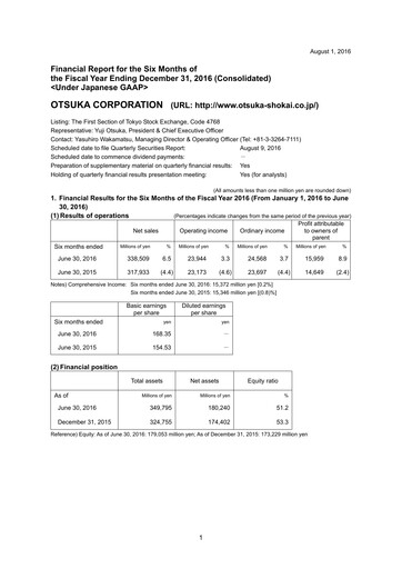 Miniature Otsuka Rapport semestriel 2016-h1