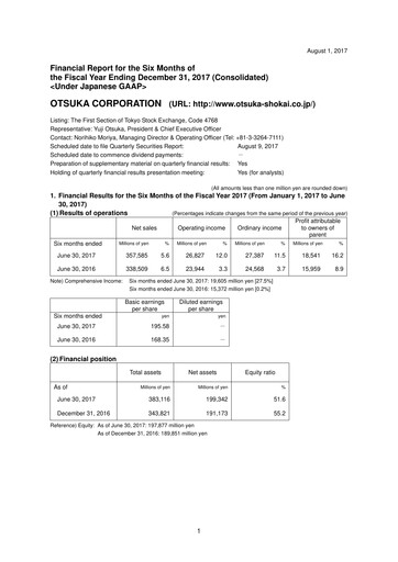 Miniature Otsuka Rapport semestriel 2017-h1