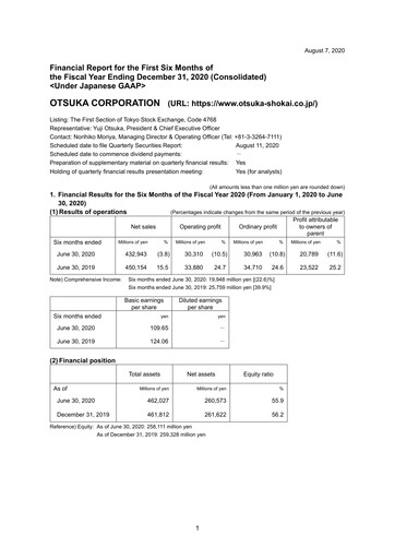 Miniature Otsuka Rapport semestriel 2020-h1