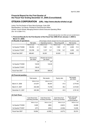 Thumbnail Otsuka Quarterly Report 2008-q1