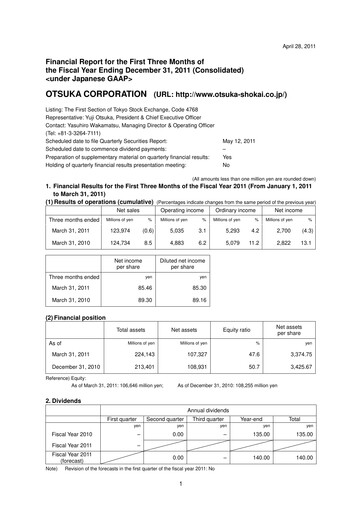 Thumbnail Otsuka Quarterly Report 2011-q1