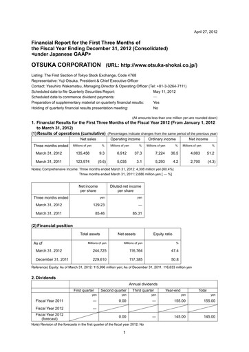 Thumbnail Otsuka Quarterly Report 2012-q1