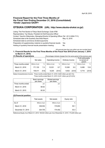 Thumbnail Otsuka Quarterly Report 2016-q1