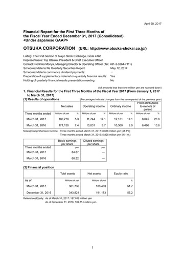 Thumbnail Otsuka Quarterly Report 2017-q1