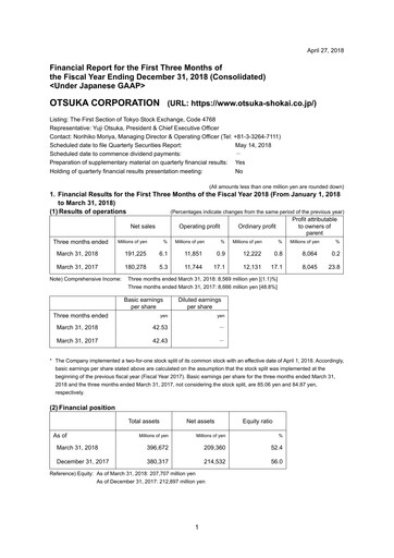 Thumbnail Otsuka Quarterly Report 2018-q1