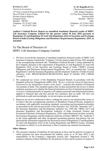 Thumbnail HDFC Life
 Quarterly Report 2025-q1