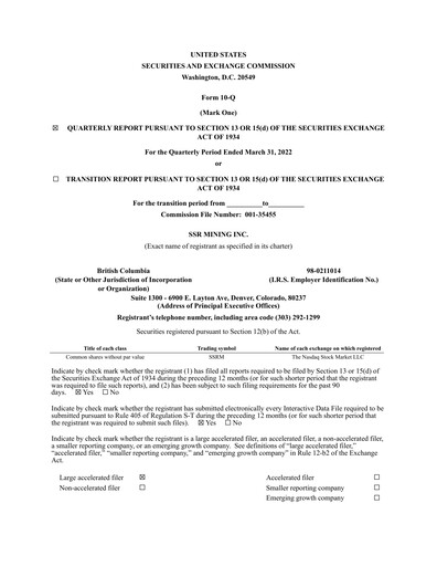 Thumbnail SSR Mining Quarterly Report 2022-q1