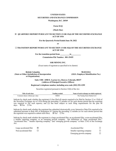 Thumbnail SSR Mining Quarterly Report 2022-q2