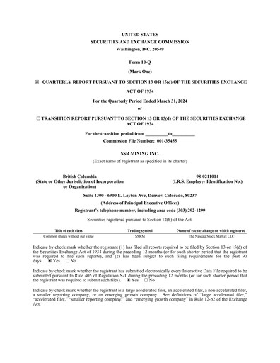 Thumbnail SSR Mining Quarterly Report 2024-q1