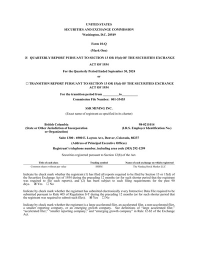 Thumbnail SSR Mining Quarterly Report 2024-q3