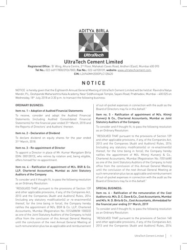 Thumbnail UltraTech Cement
 Annual Report 2017-2018