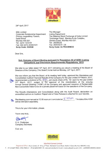 Thumbnail UltraTech Cement
 Financial Statement 2017