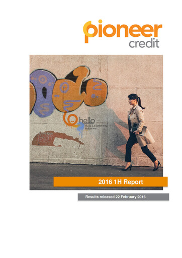 Thumbnail Pioneer Credit Half-year Report 2016-h1