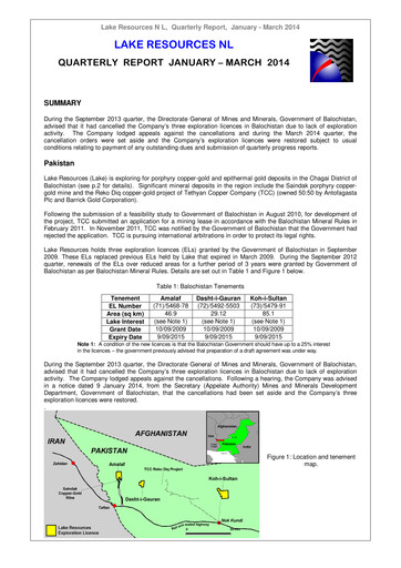 Vorschaubild Lake Resources NL Quartalsbericht 2014-q1