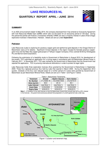 Vorschaubild Lake Resources NL Quartalsbericht 2014-q2