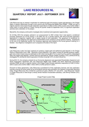 Vorschaubild Lake Resources NL Quartalsbericht 2016-q3
