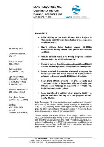 Vorschaubild Lake Resources NL Quartalsbericht 2017-q4