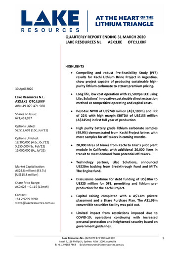 Vorschaubild Lake Resources NL Quartalsbericht 2020-q1
