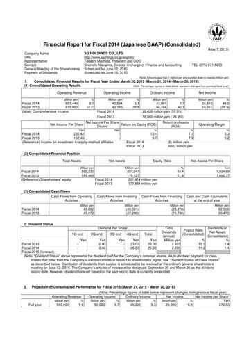 Thumbnail SG Holdings Financial Statement fy2014