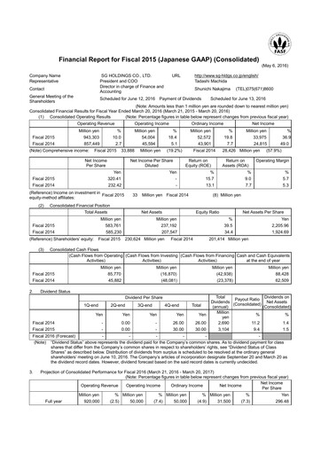 Thumbnail SG Holdings Financial Statement fy2015