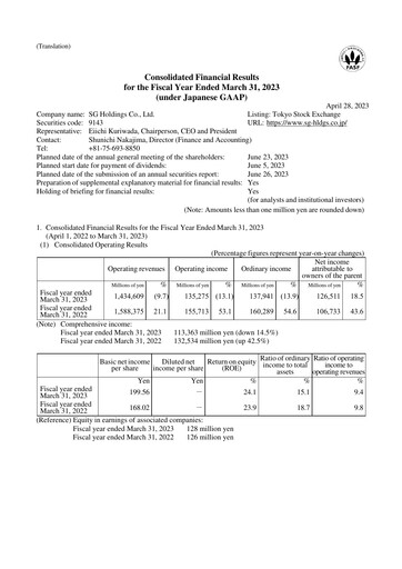 Thumbnail SG Holdings Financial Statement fy2022