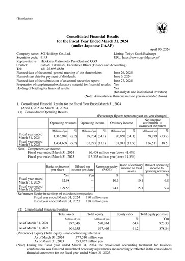 Thumbnail SG Holdings Financial Statement fy2023
