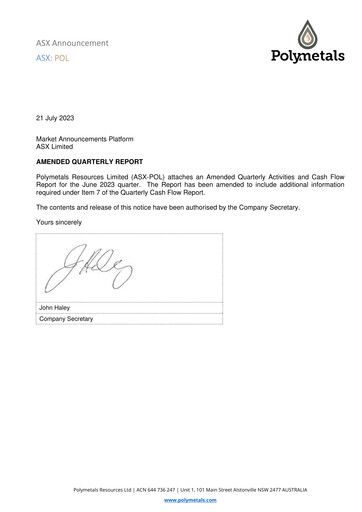 Thumbnail Polymetals Resources Quarterly Report 2023-q2
