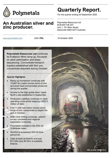 Thumbnail Polymetals Resources Quarterly Report 2025-q3