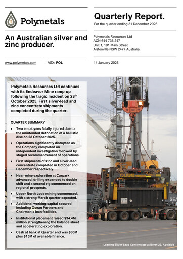Thumbnail Polymetals Resources Quarterly Report 2025-q4