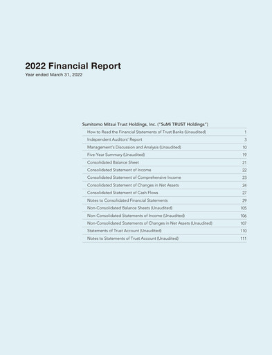 Thumbnail Sumitomo Mitsui Trust Holdings Financial Report fy2021