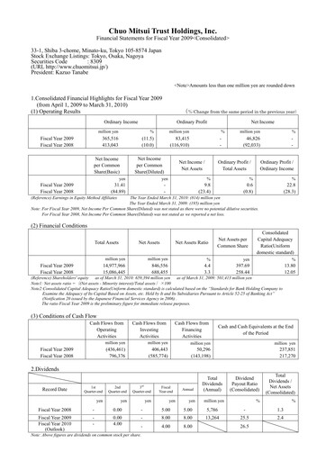 Thumbnail Sumitomo Mitsui Trust Holdings Financial Statement fy2009