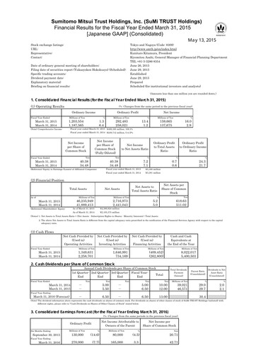 Thumbnail Sumitomo Mitsui Trust Holdings Financial Statement fy2014