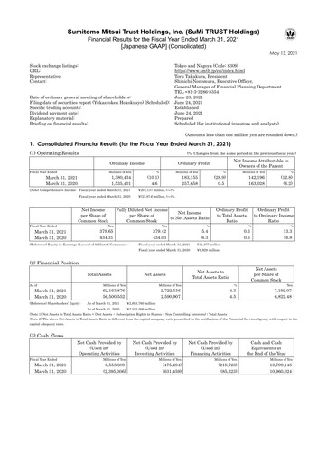 Thumbnail Sumitomo Mitsui Trust Holdings Financial Statement fy2020