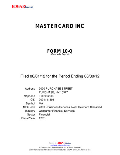 Thumbnail Mastercard Quarterly Report 2012-q2