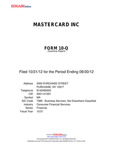 Thumbnail Mastercard Quarterly Report 2012-q3