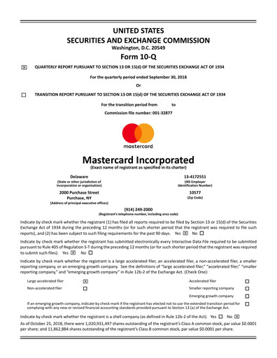Thumbnail Mastercard Quarterly Report 2018-q3