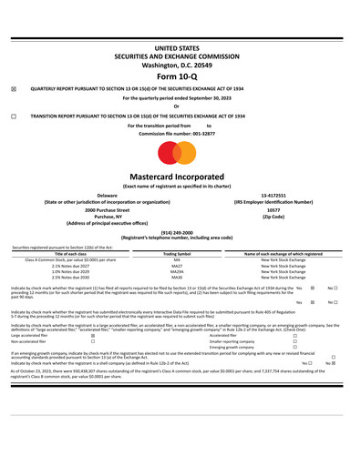 Thumbnail Mastercard Quarterly Report 2023-q3