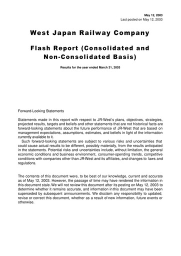 Miniature West Japan Railway Bilan financier fy2003