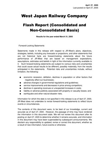 Miniature West Japan Railway Bilan financier fy2005