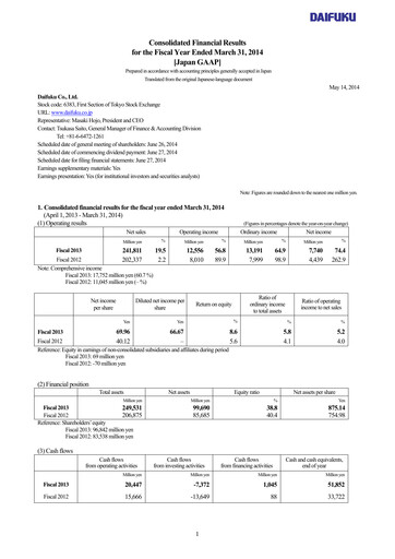 Thumbnail Daifuku Financial Statement fy2013