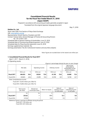 Thumbnail Daifuku Financial Statement fy2017