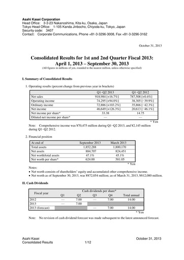 Thumbnail Asahi Kasei
 Half-year Report 2013-h1