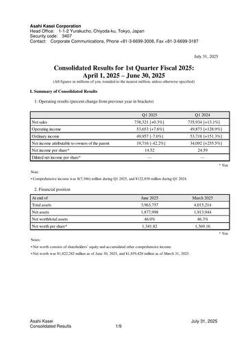 Thumbnail Asahi Kasei
 Quarterly Report 2025-q1