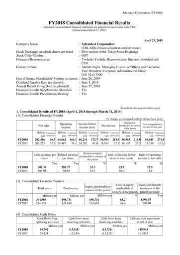 Thumbnail Advantest
 Financial Report 2018